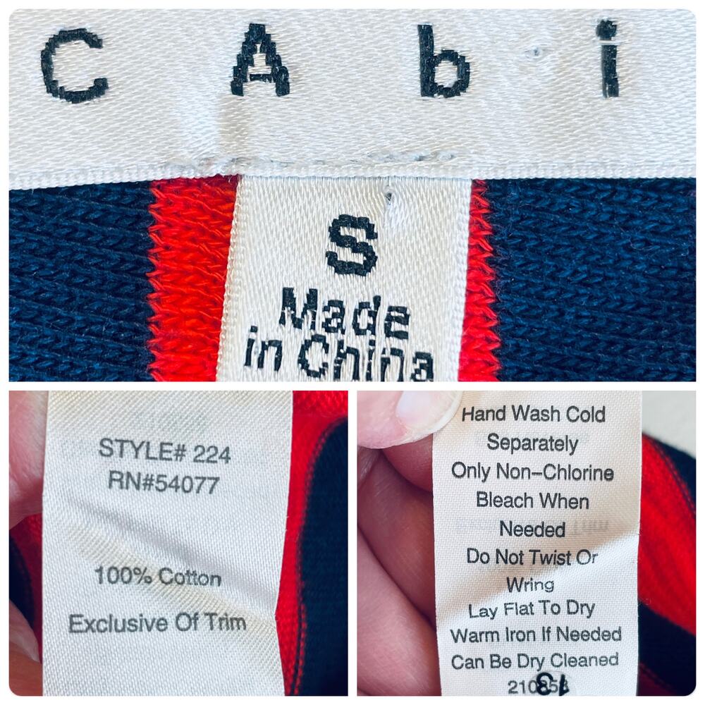 CAbi 224 Au Revoir Yacht Club Red Blue Stripe Nautical Preppy Jacket Blazer S - Picture 10 of 11